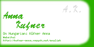 anna kufner business card